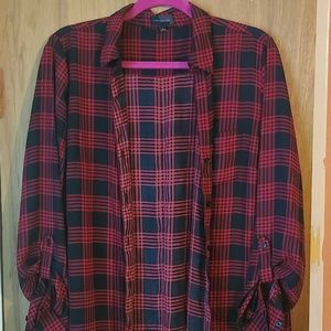 The Limited Black and Red Dress Top